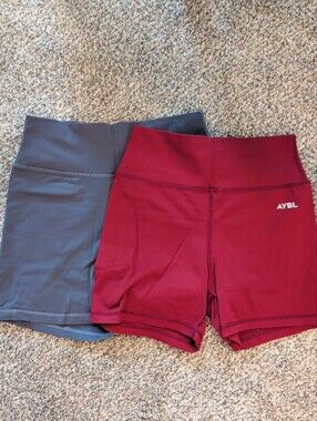 AYBL Maroon and Gray Bike Shorts Duo